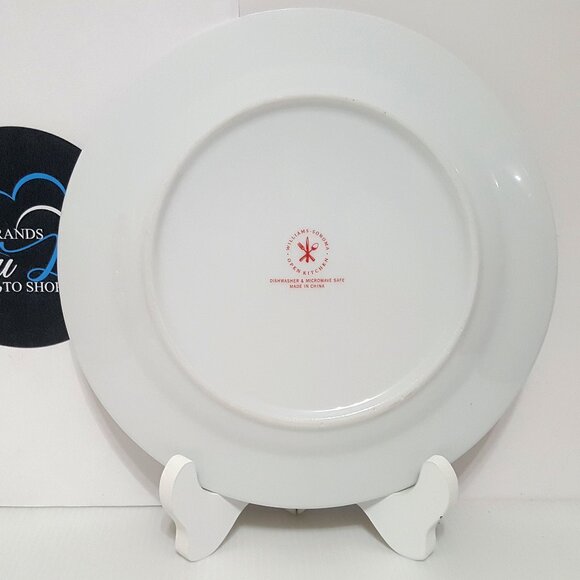 NEW RARE Williams Sonoma S/4 Snowy Day Salad Plates 9" Porcelain Christmas NIB - Picture 4 of 6